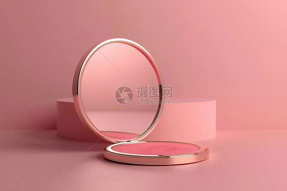 粉红背景中一个粉色的小圆物体图片