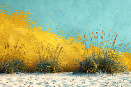 彩色墙壁外的沙滩图片