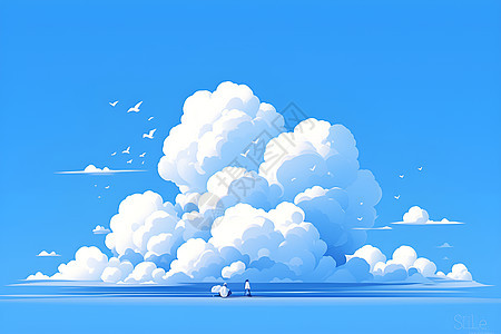 天空中飘浮的云朵图片