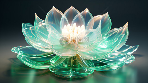透明的翡翠莲花图片