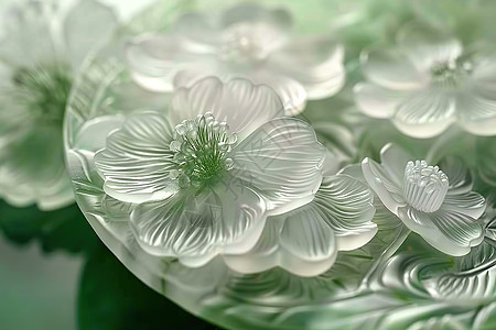 半透明的花朵雕刻图片