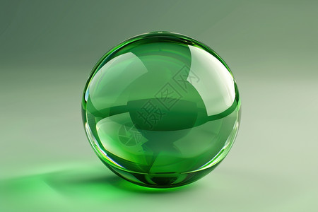 绿色玻璃球上的影子图片