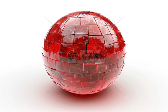 红球球体在白色背景上图片
