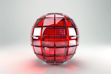 红球上有许多玻璃方块图片