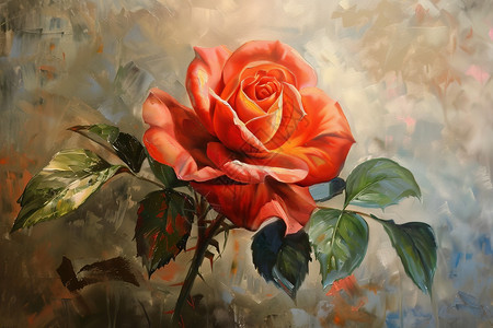 精细绘制的玫瑰油画图片
