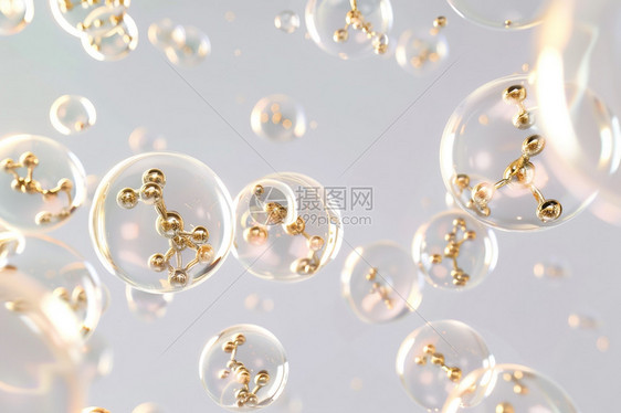 金色珠子的泡泡图片