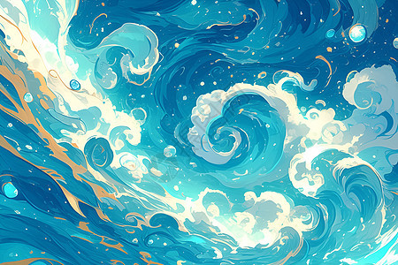 海洋的奇幻绘画图片