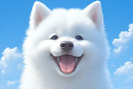 白色狗狗插画背景图片