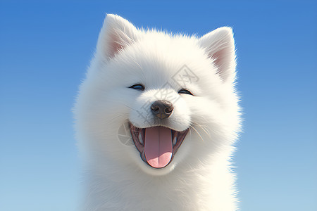 快乐的萨摩耶小狗图片