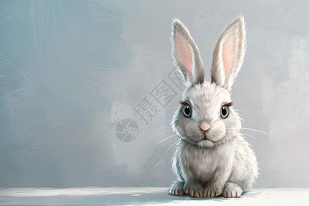 灰色背景下的兔子背景图片