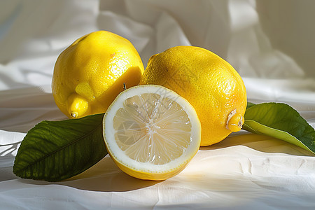 桌上的柠檬图片