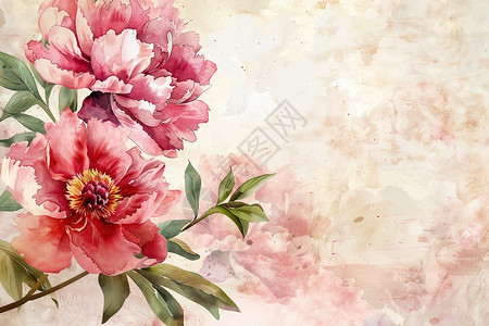 粉色花朵的画作图片