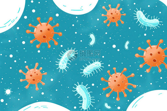 蓝色背景的微生物图片