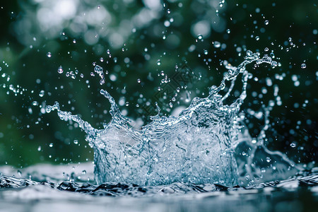 水飞溅在地面上图片