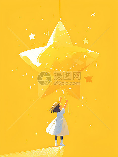 星星下的女孩图片