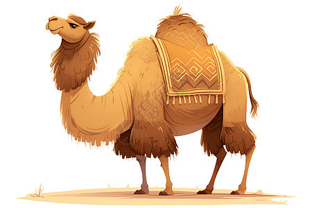 戈壁沙漠上的骆驼图片