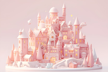 粉色童话城堡图片