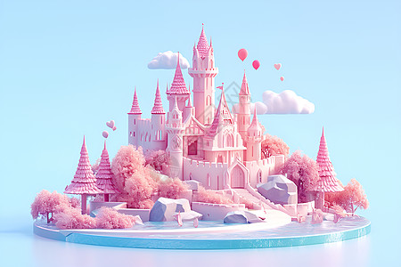 粉色泥土城堡图片