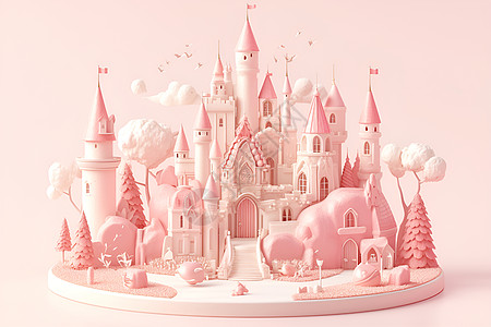 粉色陶土城堡图片