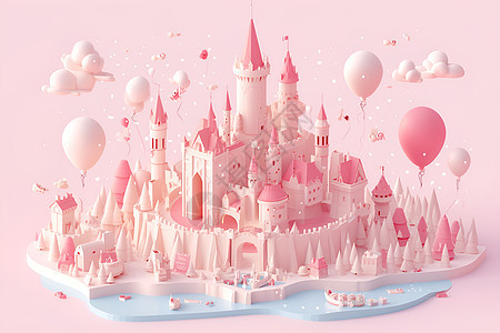 粉色粘土城堡图片