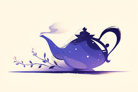 古代茶壶剪影背景图片