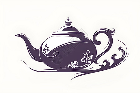 古老的茶壶轮廓图片