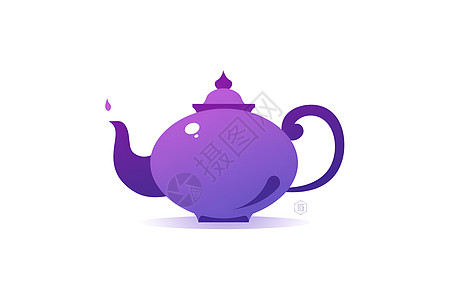紫色的简约茶壶图片