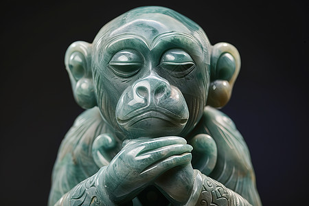 猴子的玉石雕塑图片