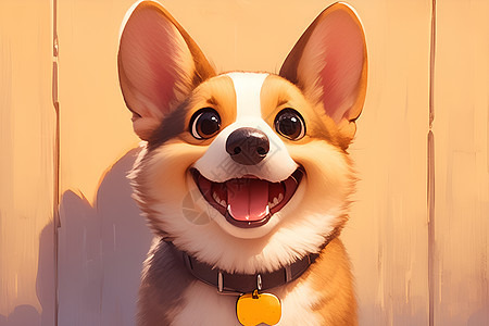 微笑的柯基犬图片