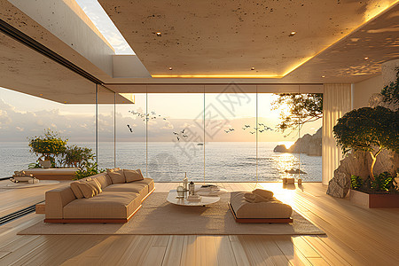 海景阳台现代风格客厅图片