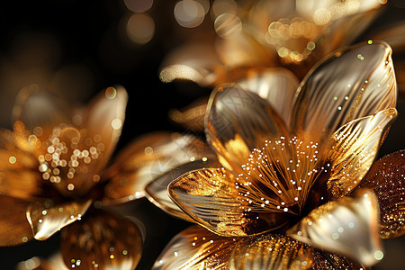 金色花卉背景图片