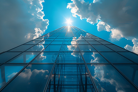 城市中的玻璃高楼图片