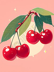 卡通的水果樱桃背景图片