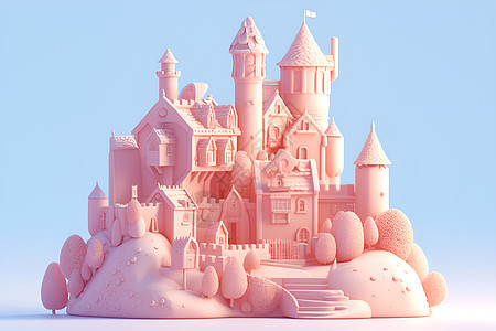 梦幻奇观的粉色城堡图片