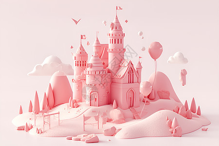漂亮的粉色城堡图片