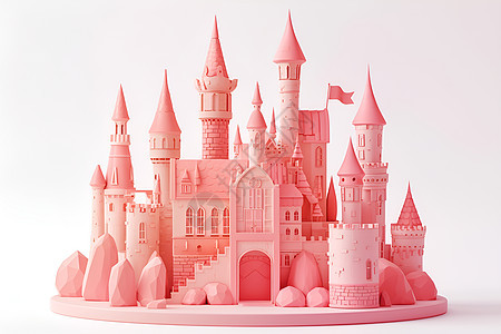 制作的粉色城堡图片