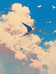 鸟儿翱翔的天空图片