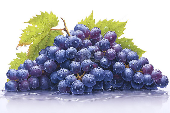 成熟的紫色葡萄图片