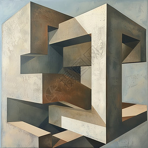 立方体绘画中心的几个小立方体背景图片