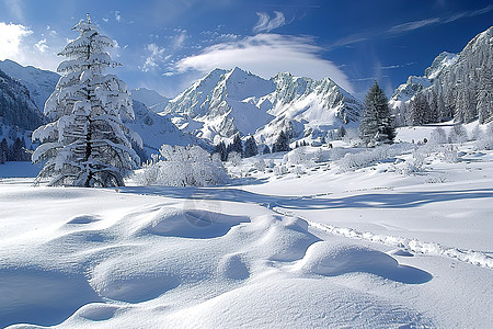 壮丽的雪山风景图片