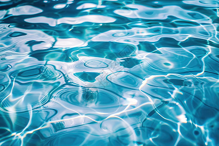 泳池中波光粼粼的水背景图片