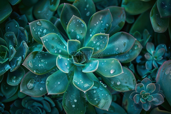 生长的绿色多肉植物图片