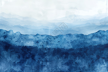 绘画的蓝色山脉图片