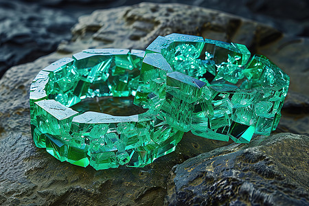 绿色的玉石戒指图片