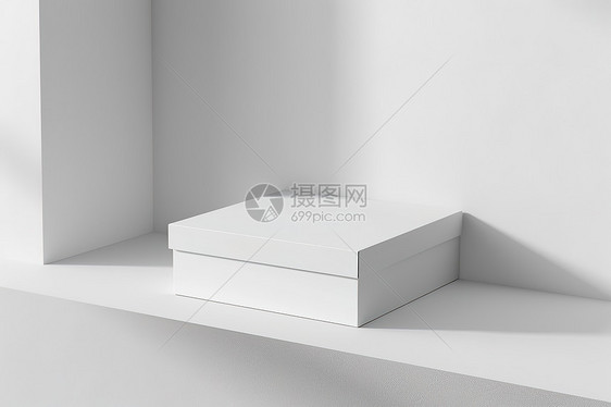 白色空间内的箱子图片