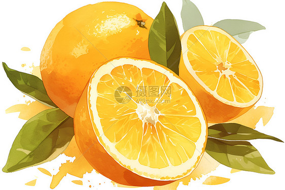 丰润多汁的橙子图片
