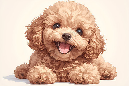 快乐的卡通贵宾犬图片