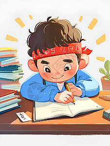 认真学习的男孩图片