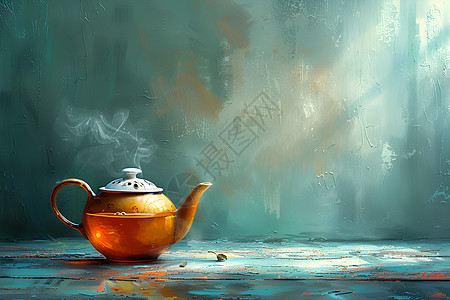 茶壶中的茶水图片