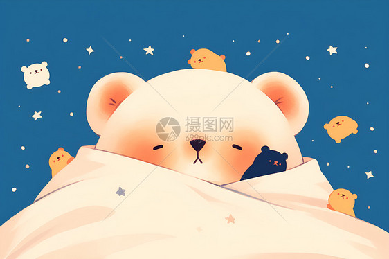 睡觉的可爱小熊图片